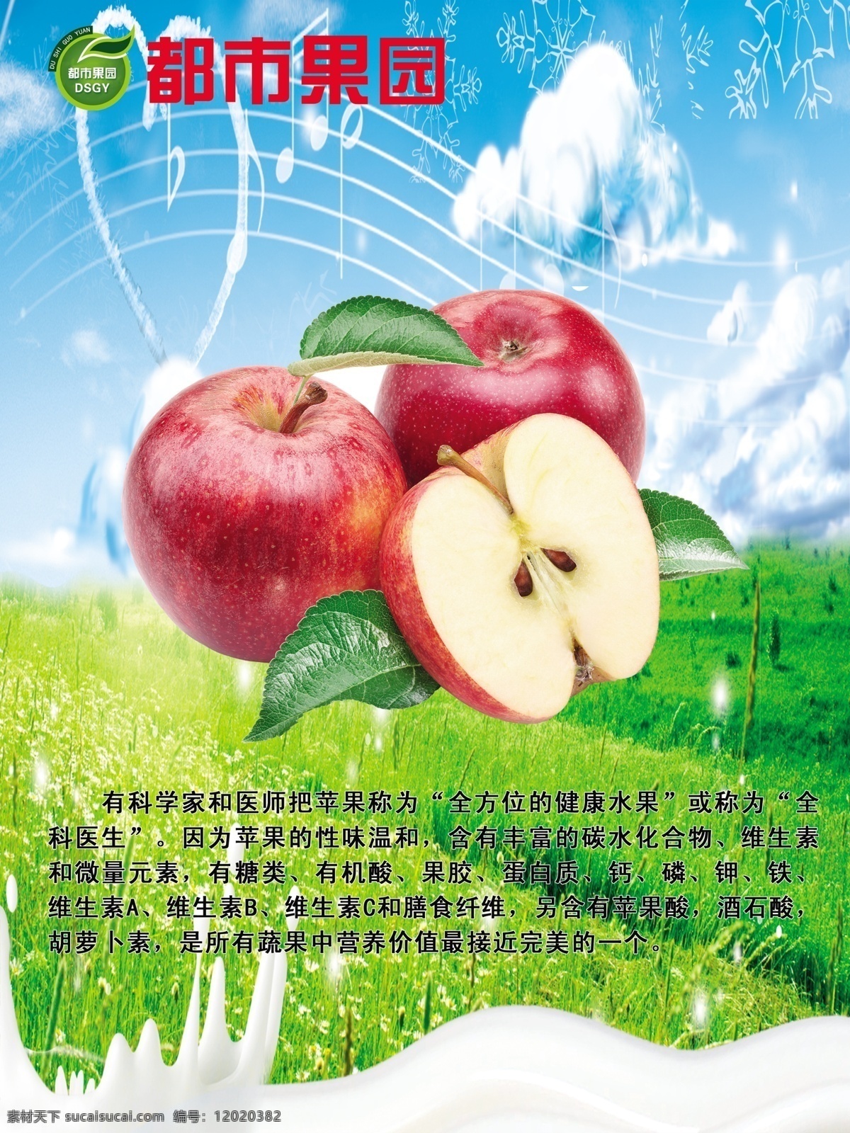 苹果 墙纸海报 水果海报 水果简介 绿色