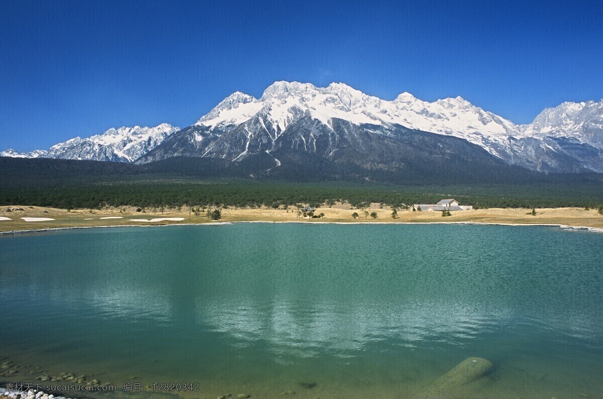 丽江 玉龙雪山 湖泊 蓝天 山水风景 自然景观