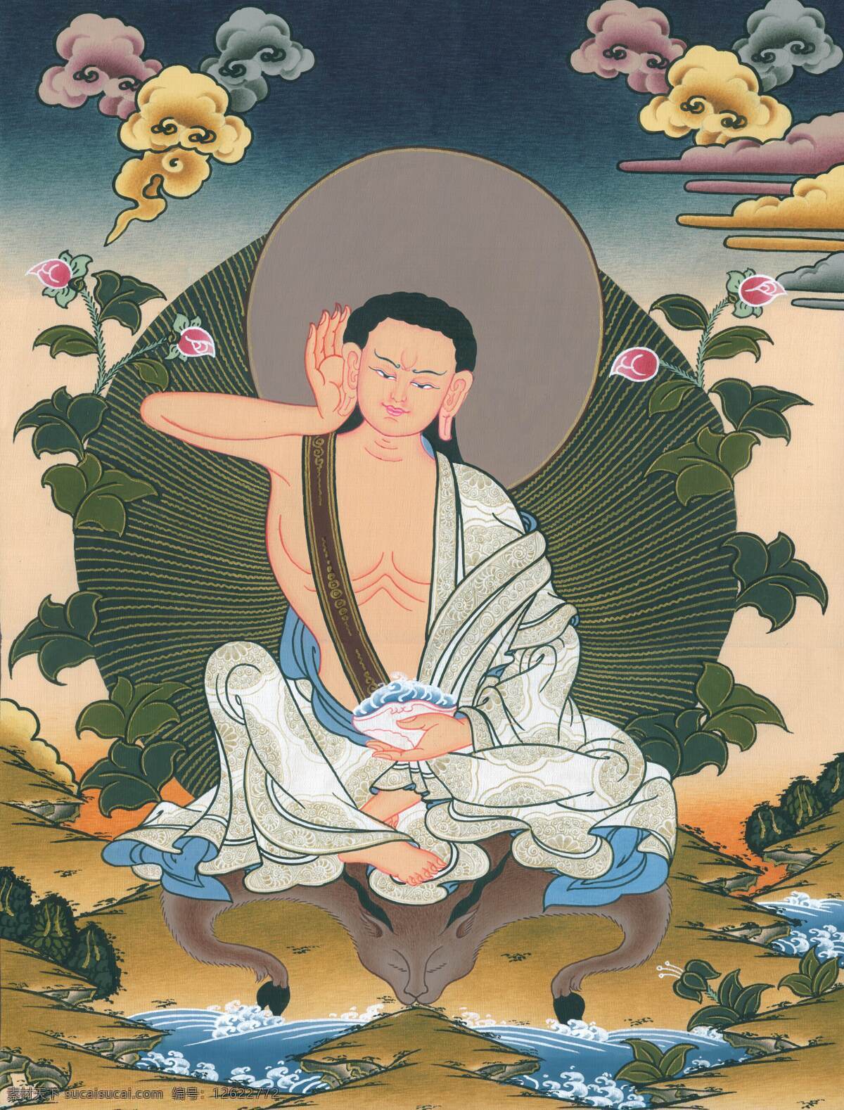 米拉日吧唐卡 唐卡 高清 佛教 艺术 文化艺术 美术绘画