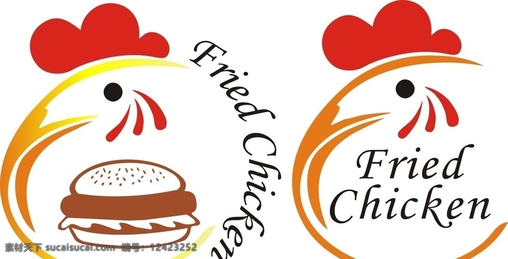 炸鸡logo 炸鸡排 鸡素材 鸡排logo 传统美食 原创 卡通 logo 标志图标 其他图标