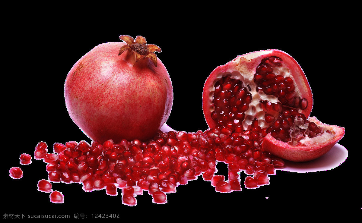 石榴 水果 新鲜 特写 透明背景 透明底 抠图 水果摄影 生物世界