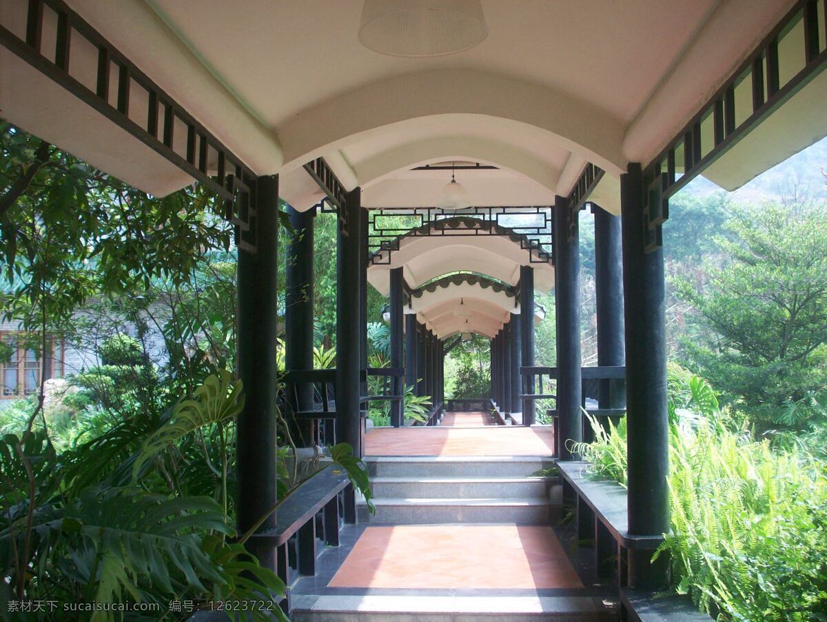 景宜园 游廊 摄影图 旅游摄影 黑色