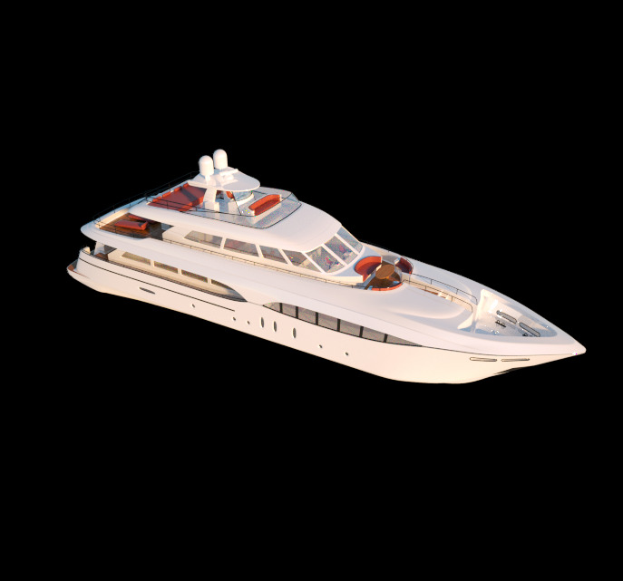 c4d 小 游艇 高精度 模型 船 三维模型 交通工具