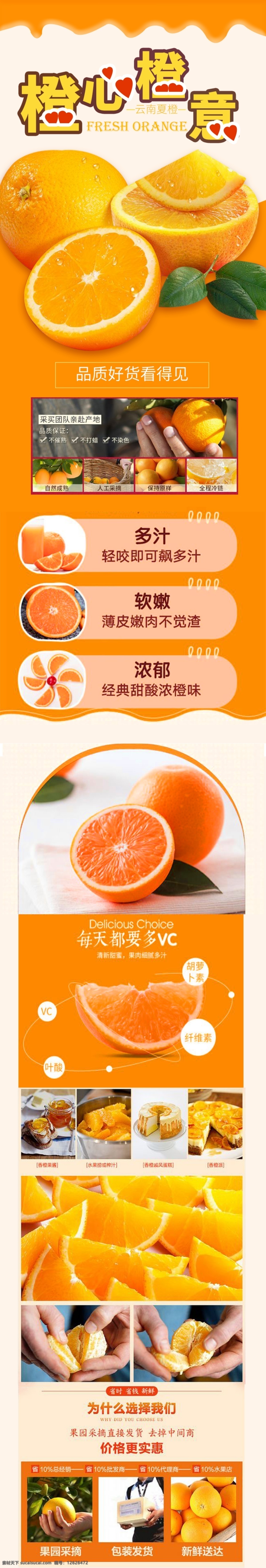 99 橙子 水果 生鲜 详情 页 模板 详情页 99大促 水果生鲜