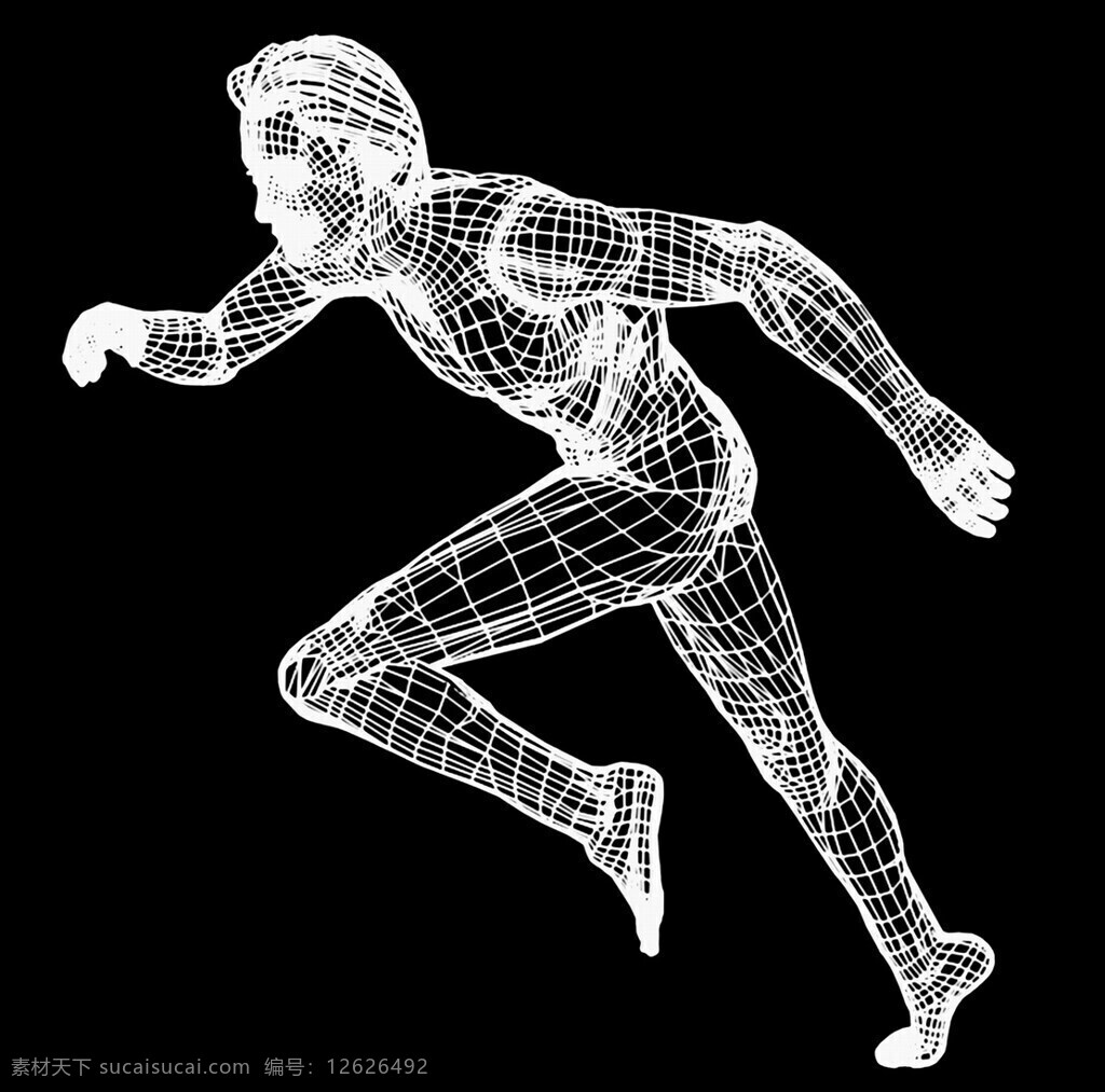 3d人体 人 奔跑 透视人体 光源科技 人体模型 科技人体 运动 现代科技