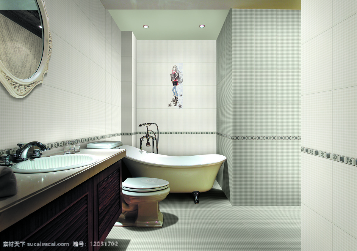 瓷砖 环境设计 家居 酒店 空间 空间效果图 室内设计 卫浴 陶瓷 效果图 洗手间 卫生间 沐浴室 装饰素材