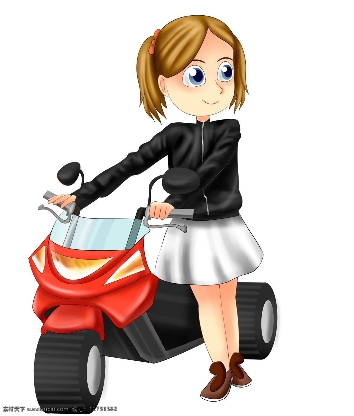 骑摩托车女孩 摩托车 交通 车辆
