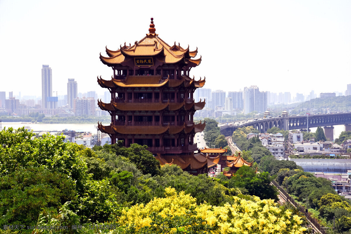 武汉风景建筑 武汉 城市 美景 蓝天 碧水 建筑园林 建筑摄影 自然景观 风景名胜 黄鹤楼 建筑景观