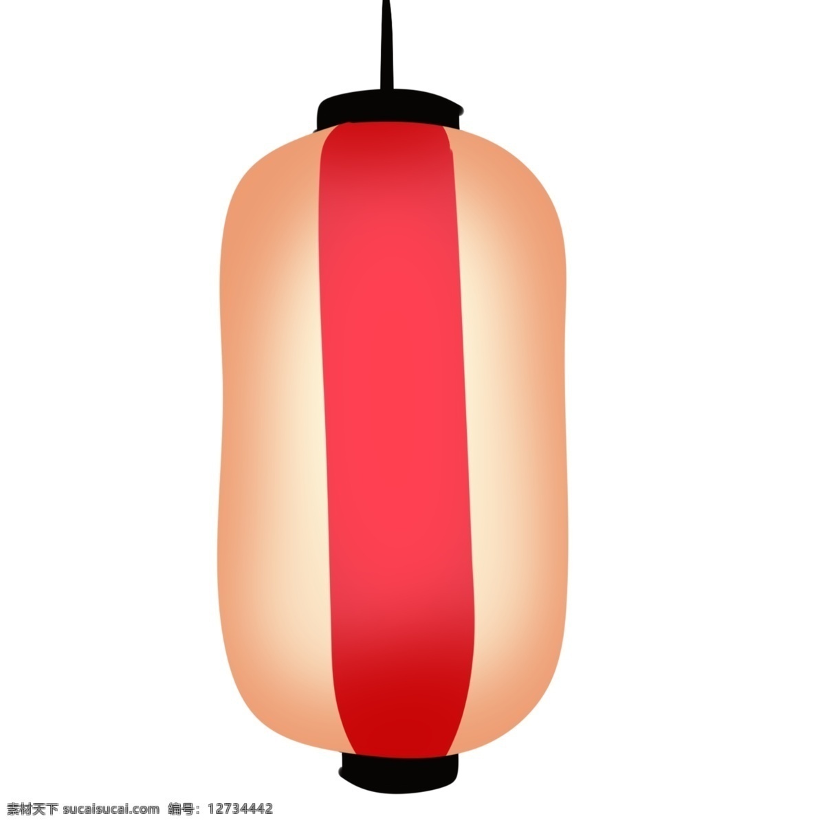 红白色 日式 灯笼 日本 红色