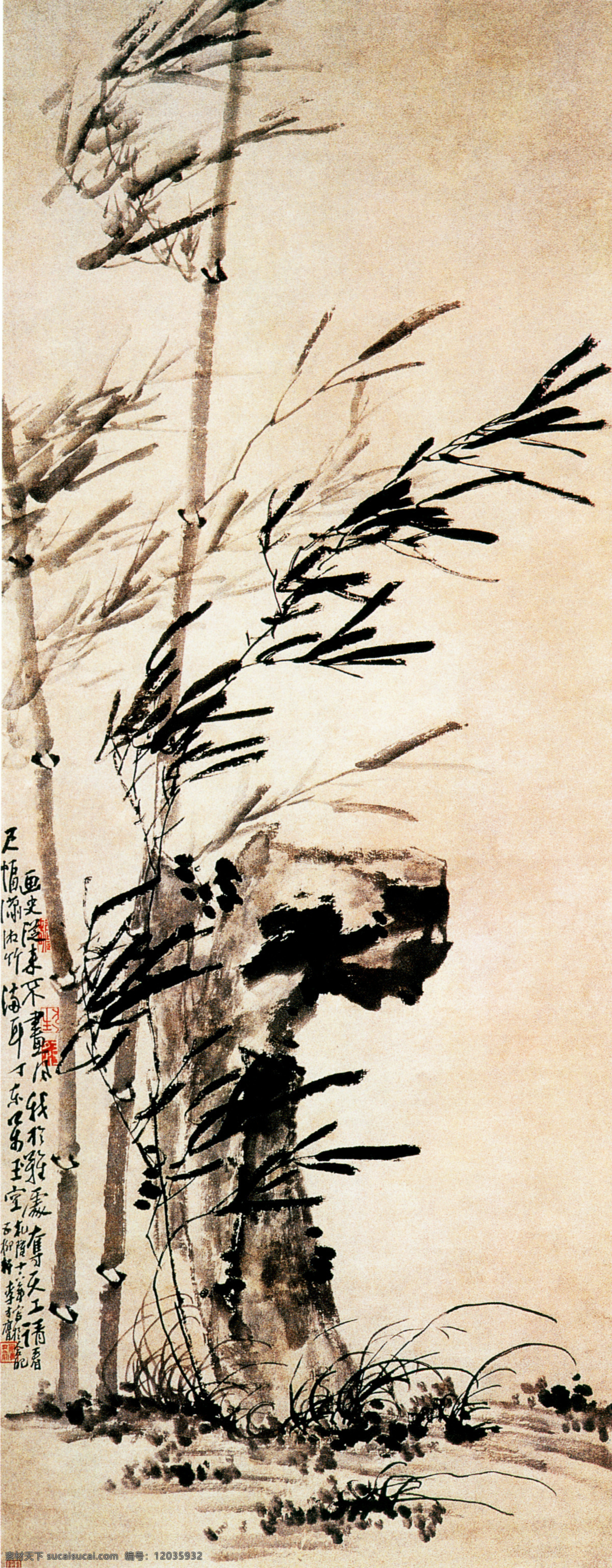 高清 手绘 竹子 国画 油画 插画 装饰画 无框画 底纹背景 彩绘 素描 中国风 书画文字 文化艺术