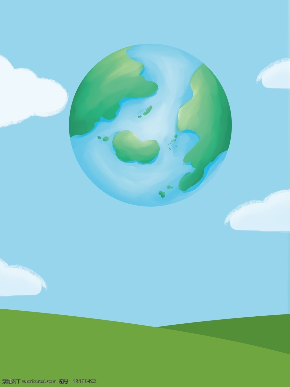手绘 地球日 清新 背景 地球背景 手绘地球 绿色 环境 广告背景 背景设计 手绘背景 通用背景 背景图