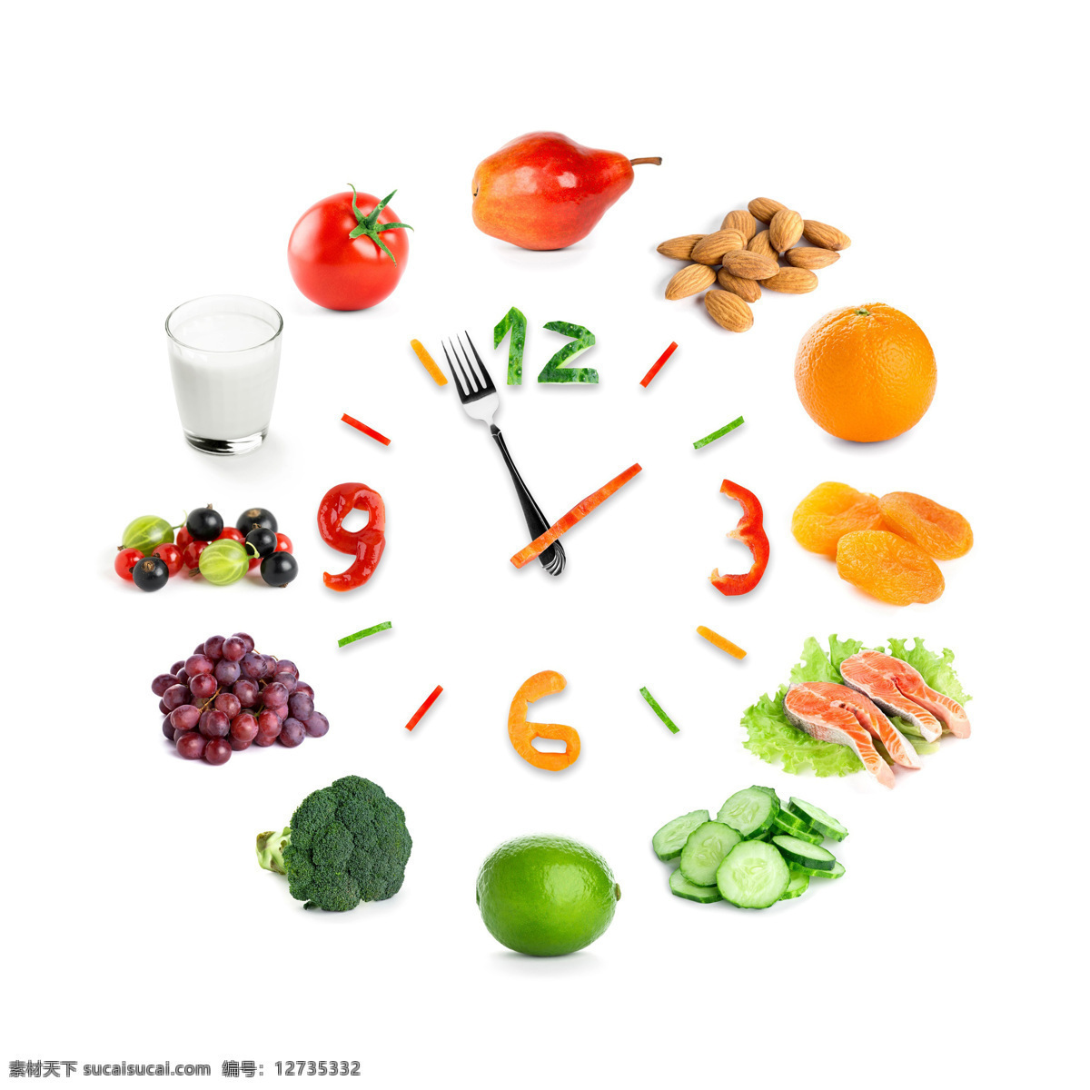 食物 时钟 创意设计 钟 食物钟表 创意钟表 创意时钟 时间 饮食时钟 钟表 指针 健康 饮食 图库果蔬食物 餐饮美食