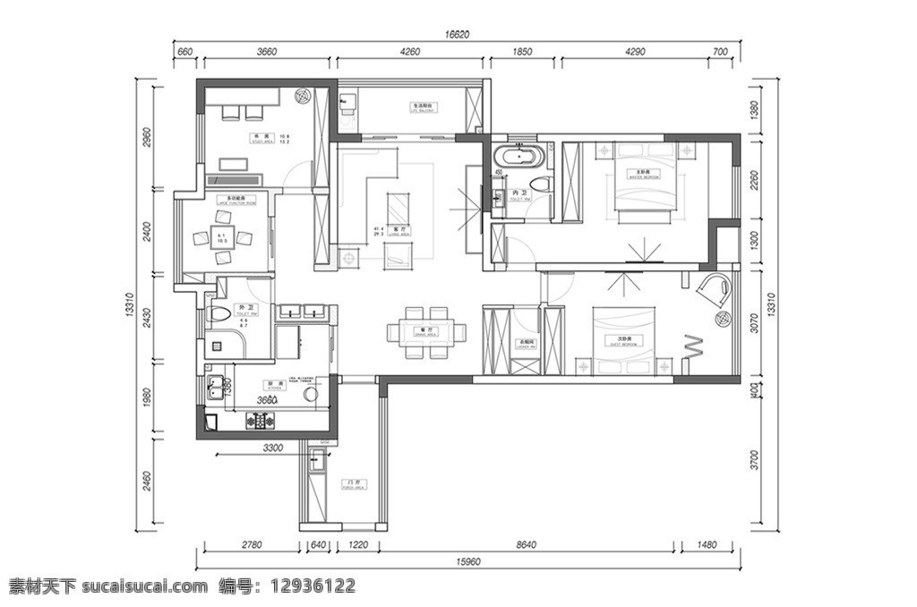 cad 大平 层 户型 方案 施工 图纸 平面 施工图纸 居室布局定制 cad参考图 室内设计 设计图 平面图