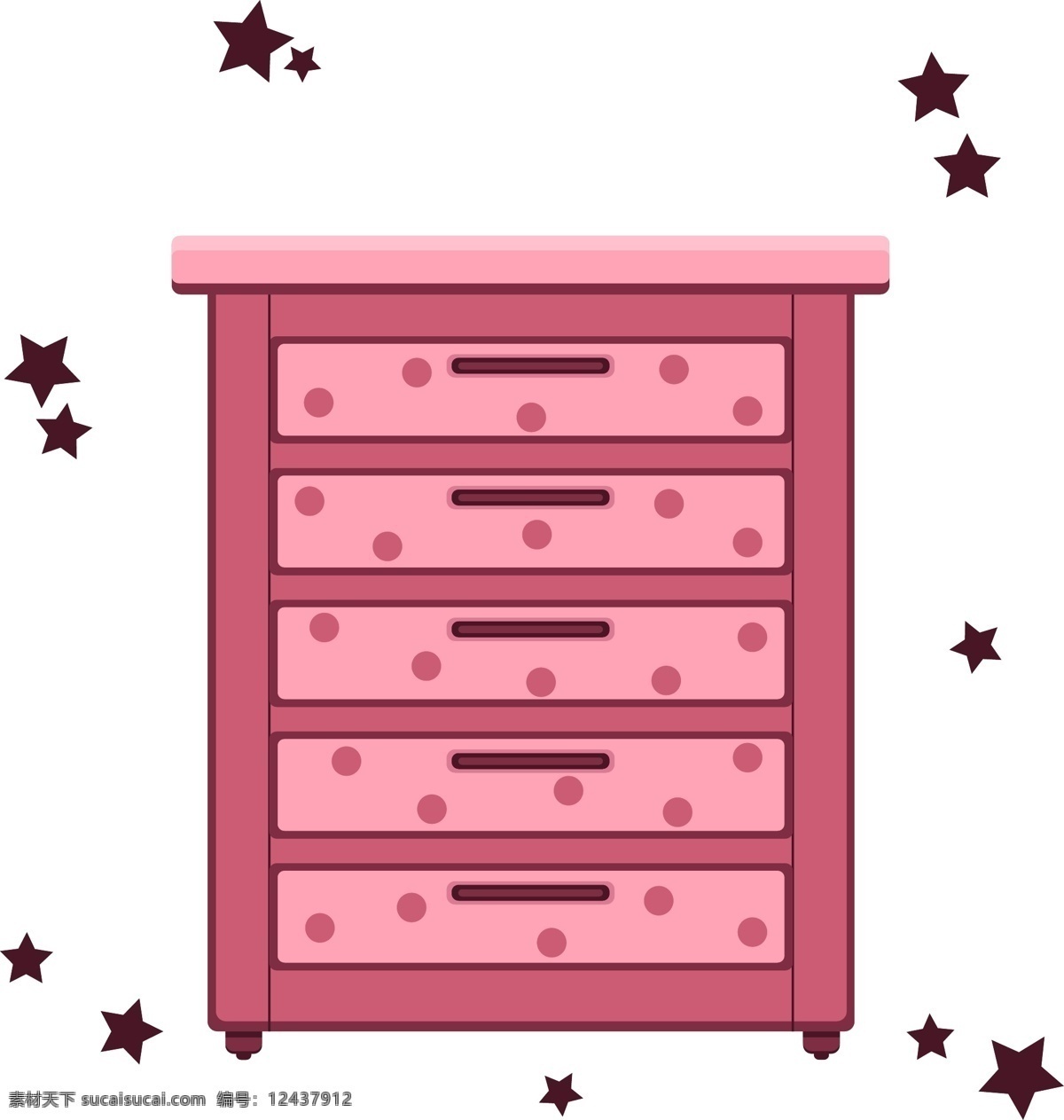 生活用品 家具 五斗橱 设计元素 粉色公主风