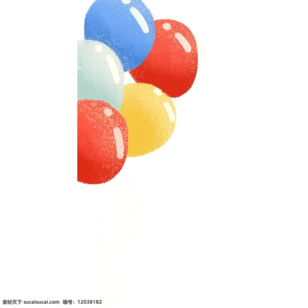 彩色 圆弧 气球 元素 创意 光泽 闪光 纹理 卡通插画 电商 活动