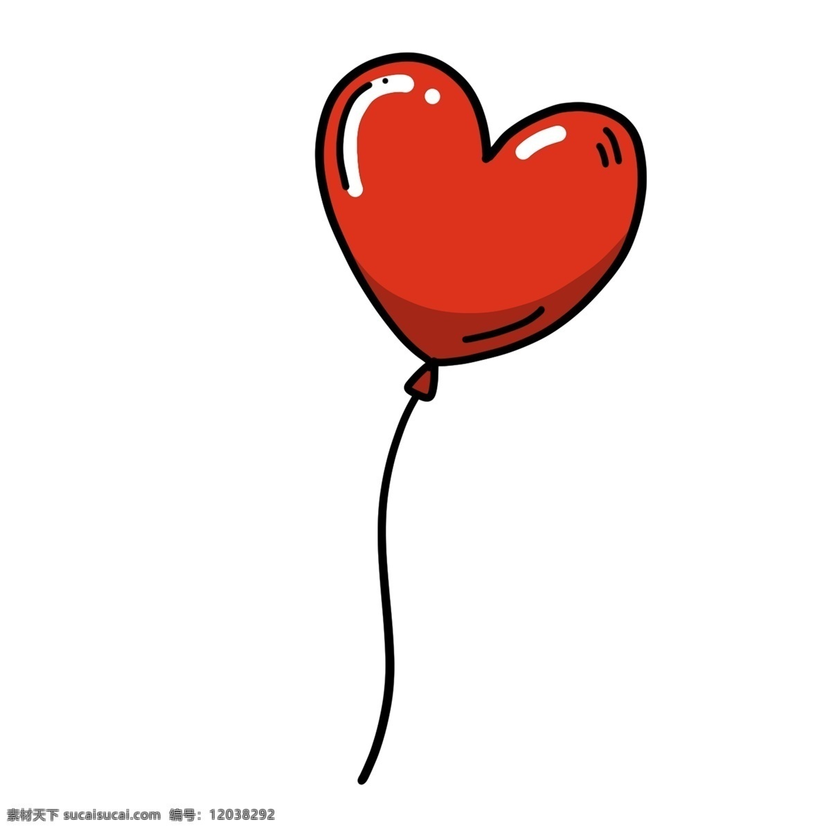 心形 红色 气球 卡通 透明 装饰图案 喜庆 节日元素 活动素材 手绘素材 可爱