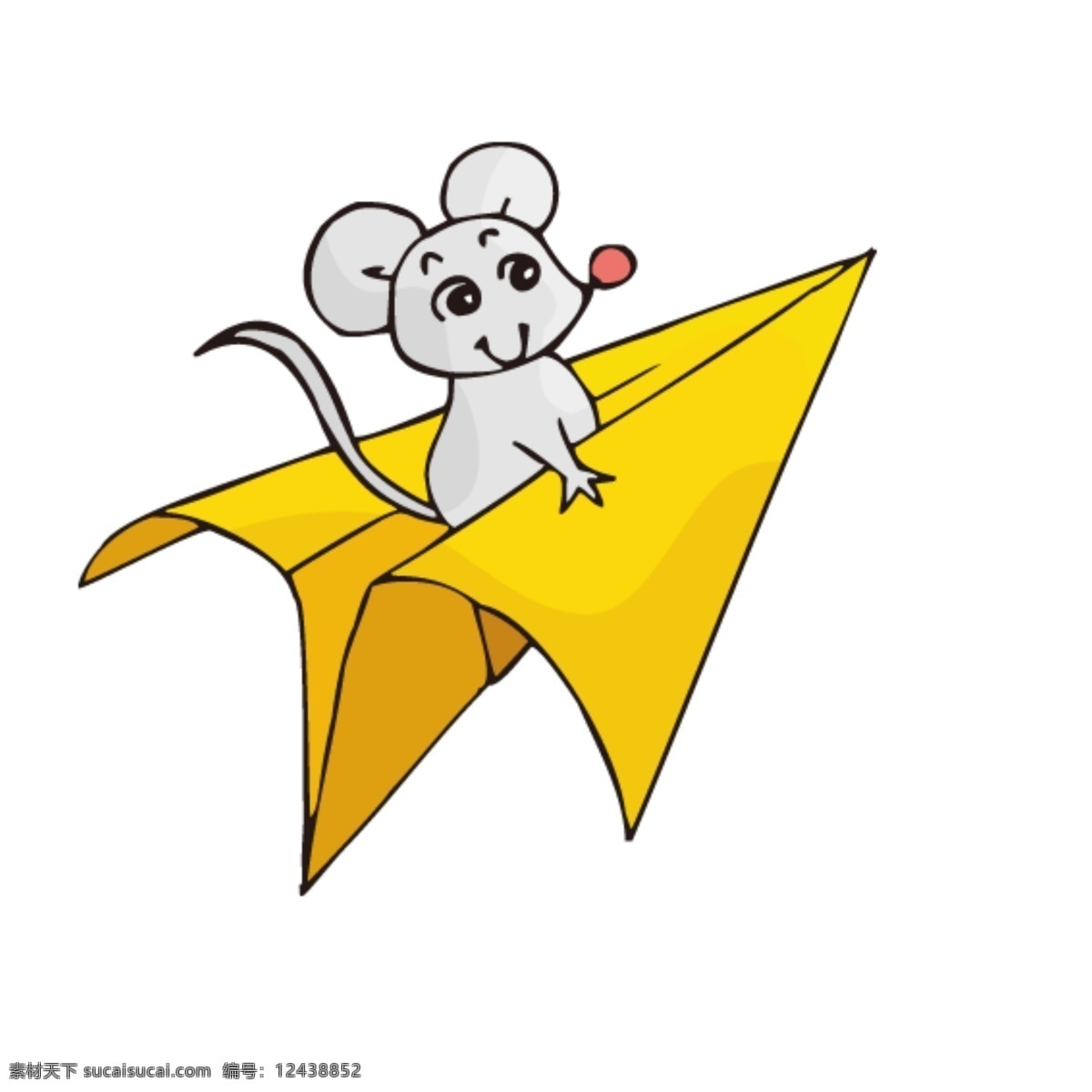 卡通老鼠 卡通 老鼠 纸飞机 老鼠纸飞机 分层