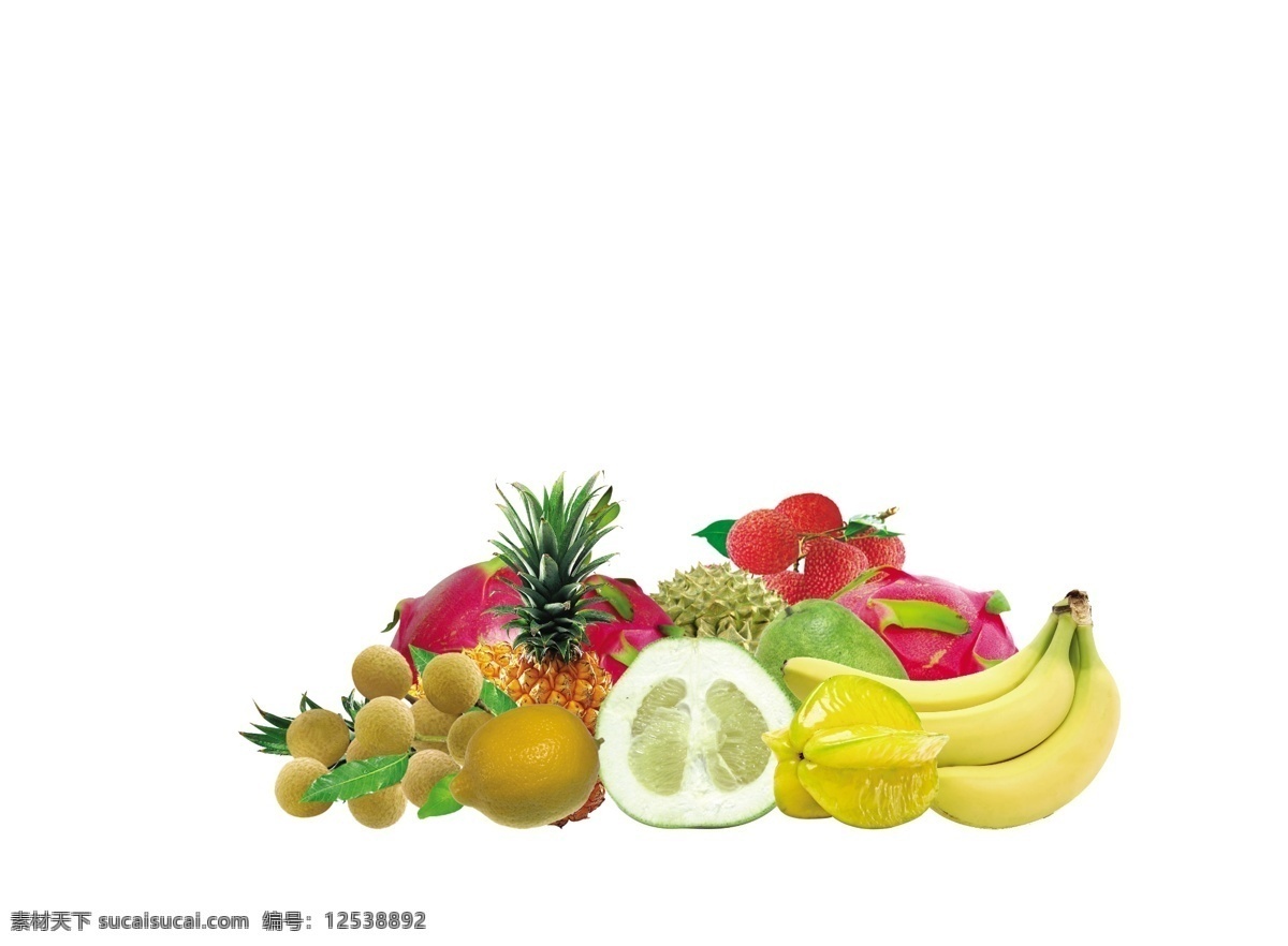 南方水果 柚子 菠萝 榴莲 香蕉 荔枝 桂圆 其他设计 环境设计 源文件