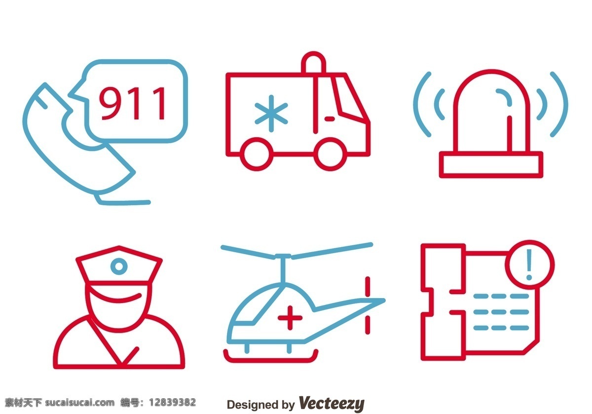 线性救护图标 救护图标 救护 图标 图标设计 线性图标 电话 救护车 警灯 警察 直升机