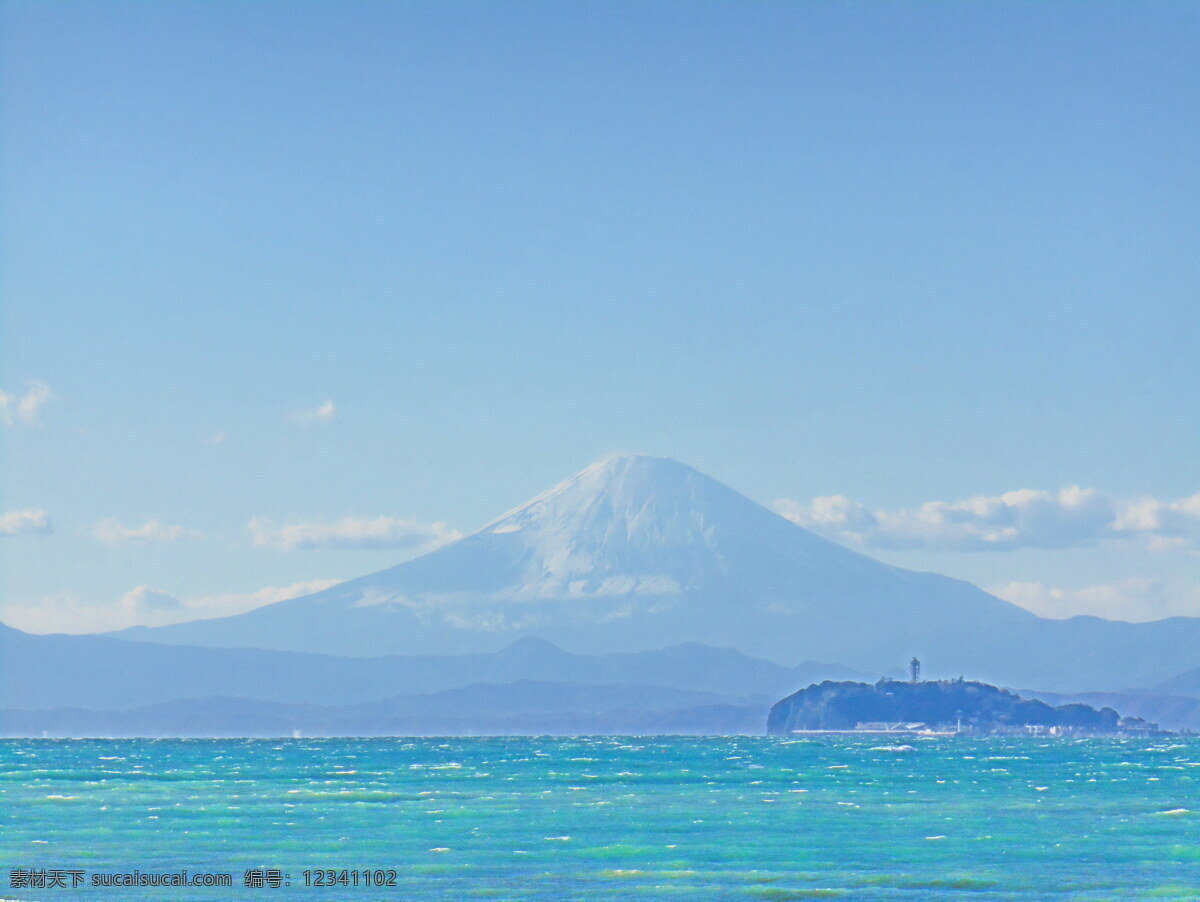 冬季 日本 富士山 风景图片 高山 山峰 积雪