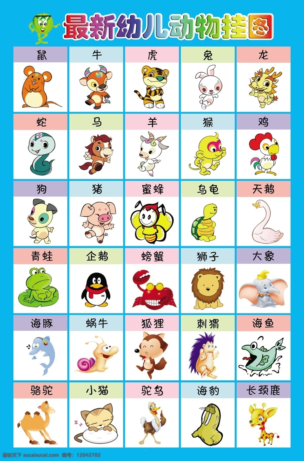 幼儿动物挂图 幼儿 动物 挂图 卡片 识字 儿童 分层 源文件