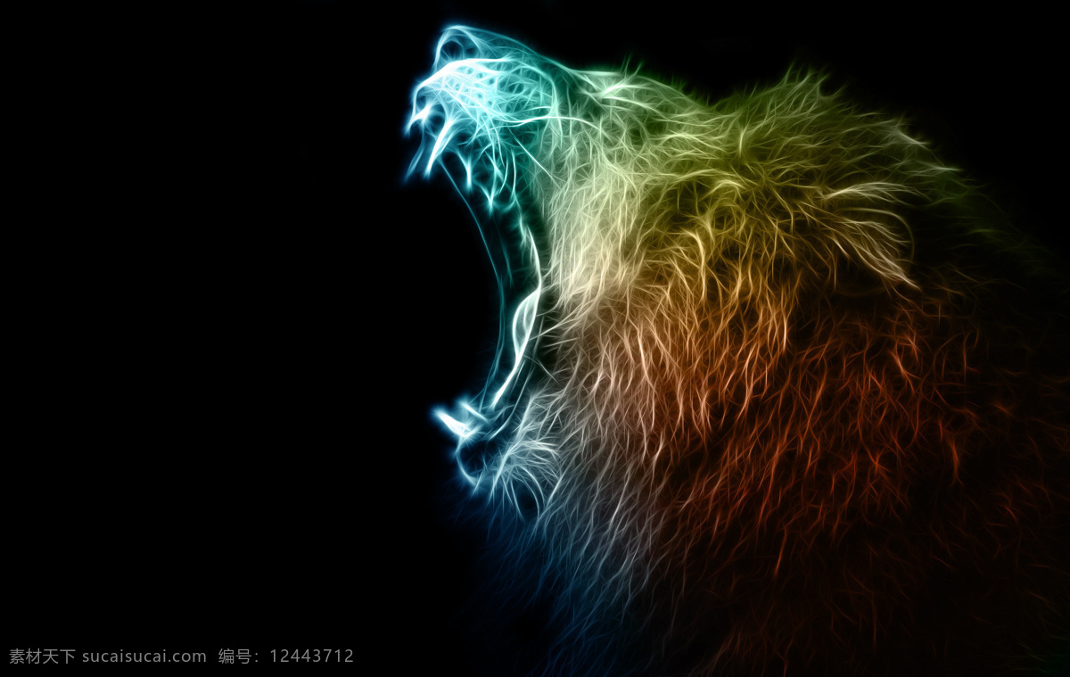 狮子创意头像 背景 海报 宣传册 宣传画 壁纸 墙纸 虚拟 抽象 狮子 动物 头像 3d 立体 创意头像系列