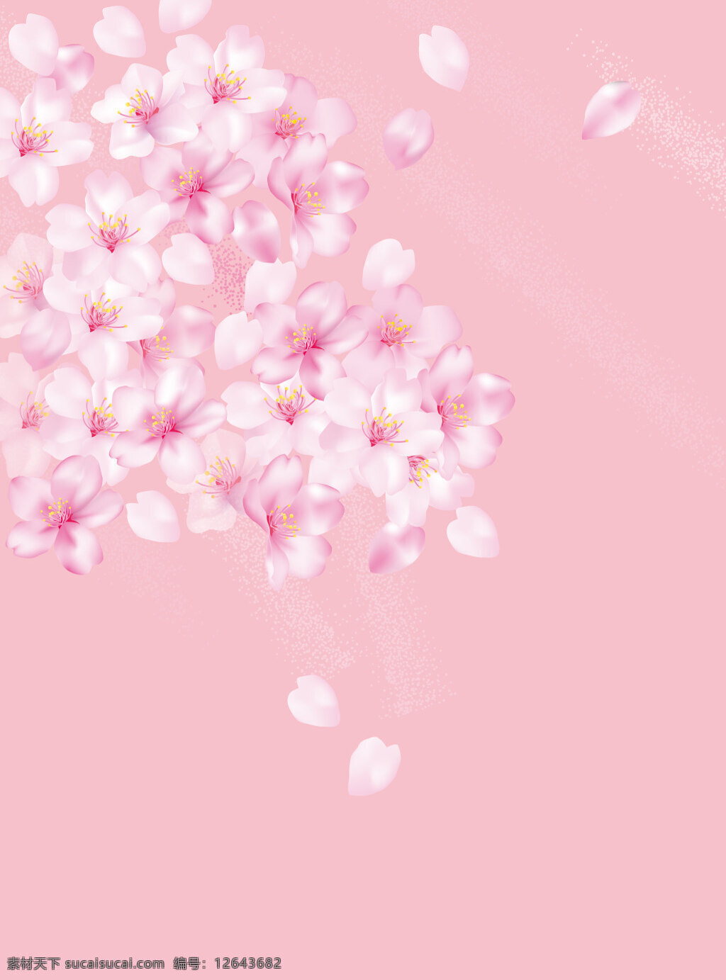 矢量 粉色 樱花 漂浮 背景 质感 梦幻 女性 浪漫