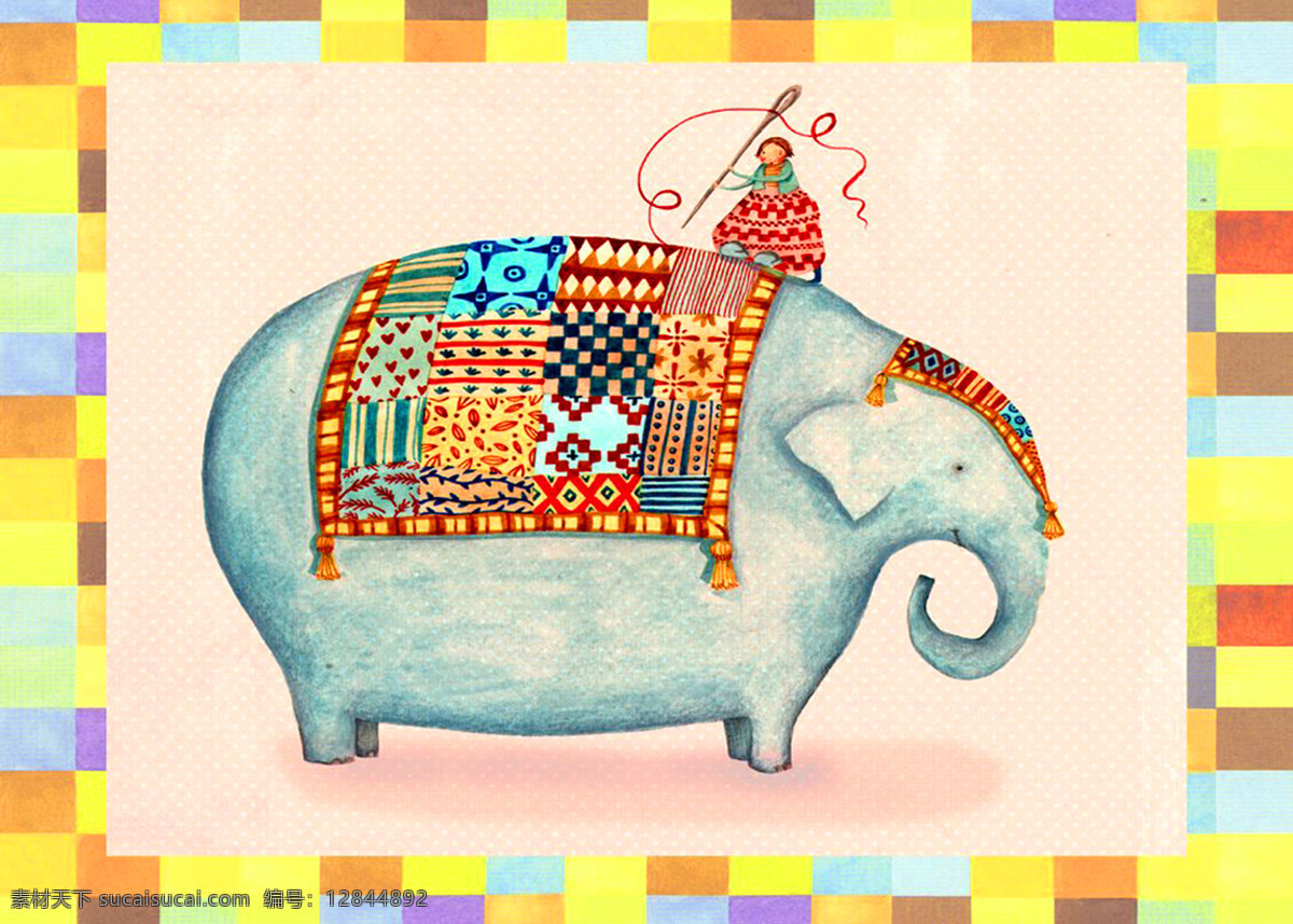 大象 油画 文化艺术 无框画 装饰素材