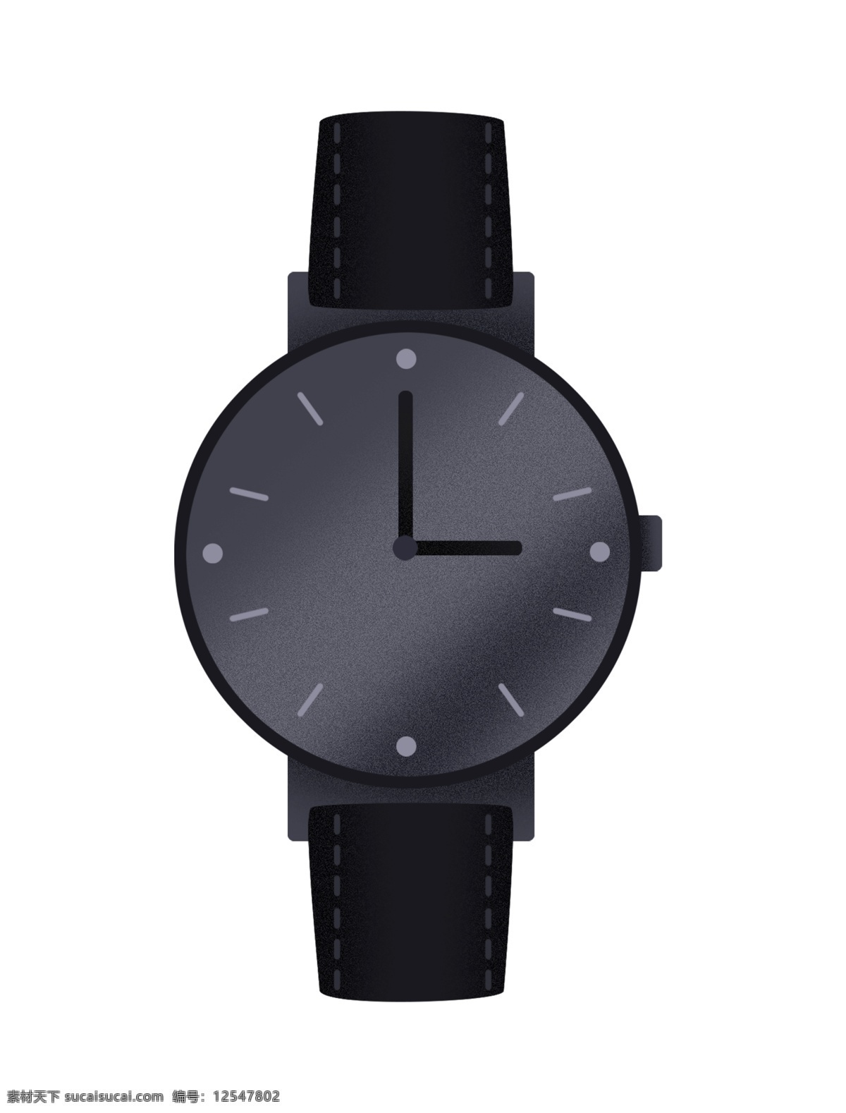 黑色时尚手表 手表 时间 腕表