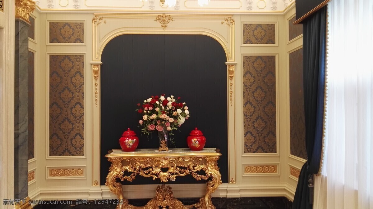 中西结合 中式软装 欧式家具 护墙板 原木护墙板 欧美桌子 建筑园林 室内摄影
