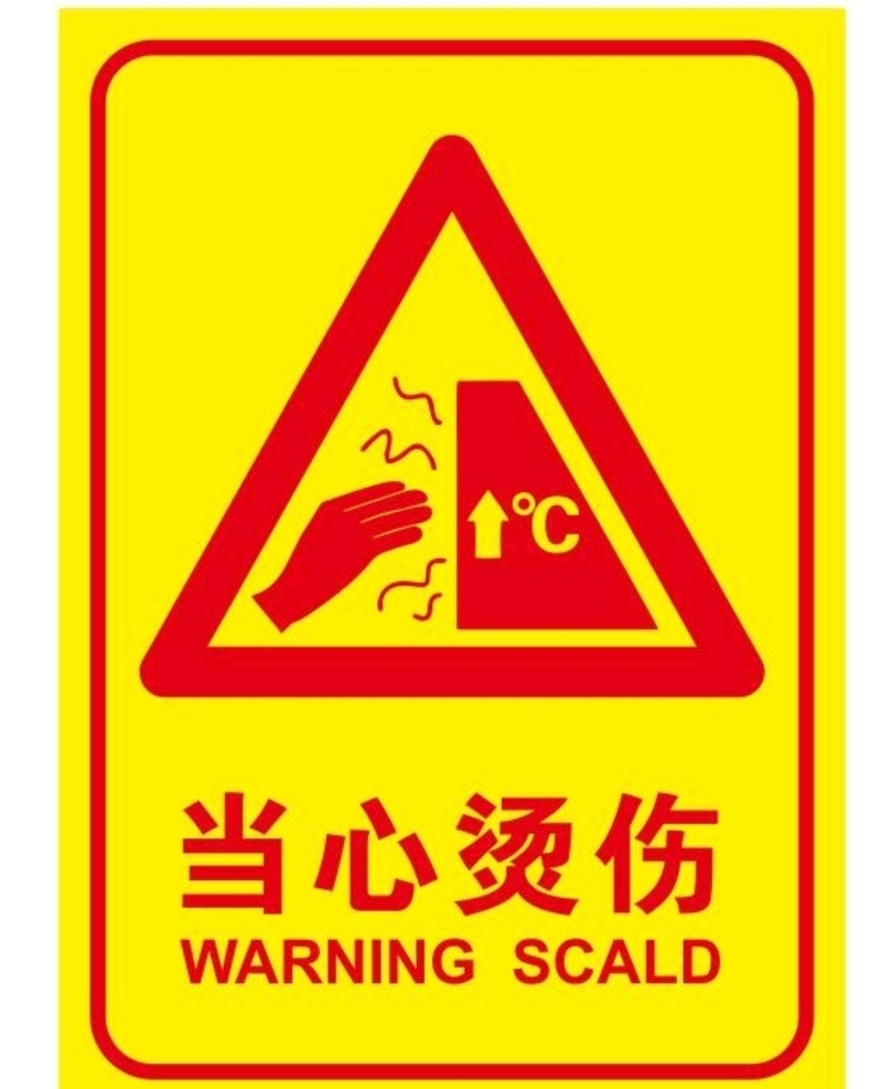 矢量小心烫伤提示牌素材图片下载-素材编号12448182-素材天下图库