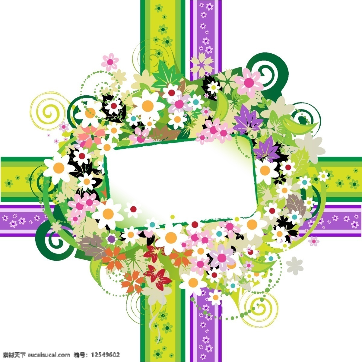 矢量 潮流 缤纷 花朵 告示牌 花纹 矢量花朵 矢量素材 可爱色彩 矢量图 花纹花边