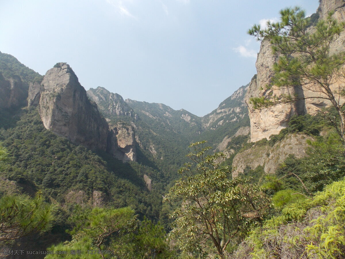 山峰 树叶 岩石 峭壁 乔木 雁荡山 山水风景 自然景观