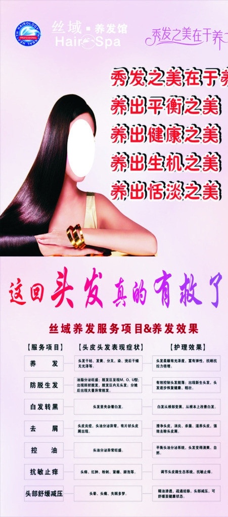 养发馆展板 养发 馆 系列 丝域养发 展板 宣传 矢量