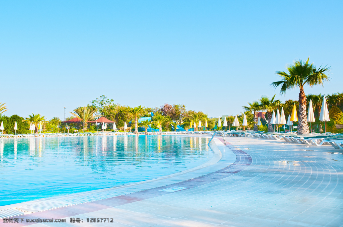 美丽 热带 海岸 风景 热带海滩 美丽风景 椰树 游泳池 水池 夏日海滩 旅游度假 海岸风光 海洋海边 自然景观 青色 天蓝色