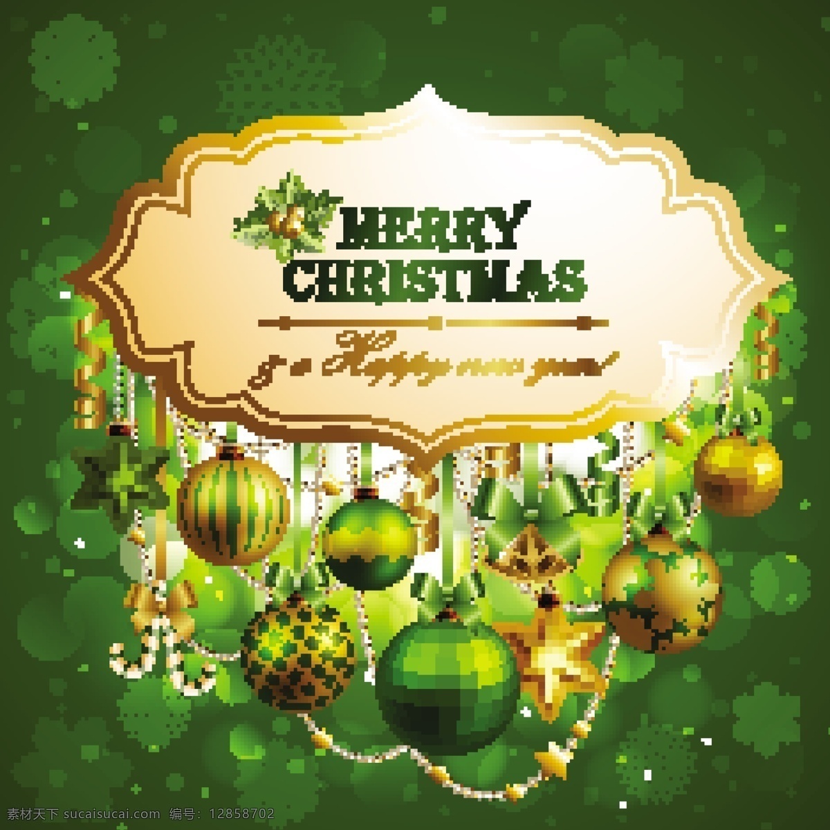 装饰 圣诞 标签 上 闪闪 发光 绿色 背景 摘要背景壁纸 旗帜和徽章 庆典和聚会 圣诞节 设计元素 节假日 季节性 装饰装潢 模板和模型