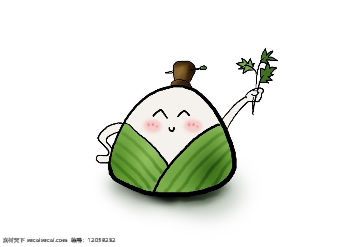 端午节 可爱 q 版 粽子 节日 传统 中国 手绘 线条中国风 食物 美食 米 绿色 竹叶 春天 古风 淡彩