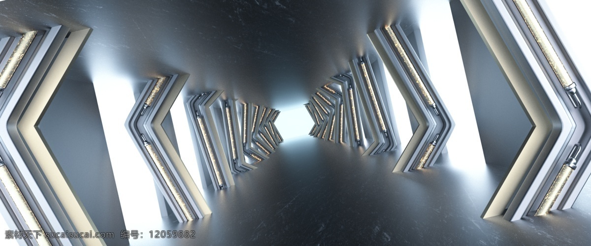 c4d 空间 海报 科技 背景 金属 商务 大气 空间感 三维 电商 质感