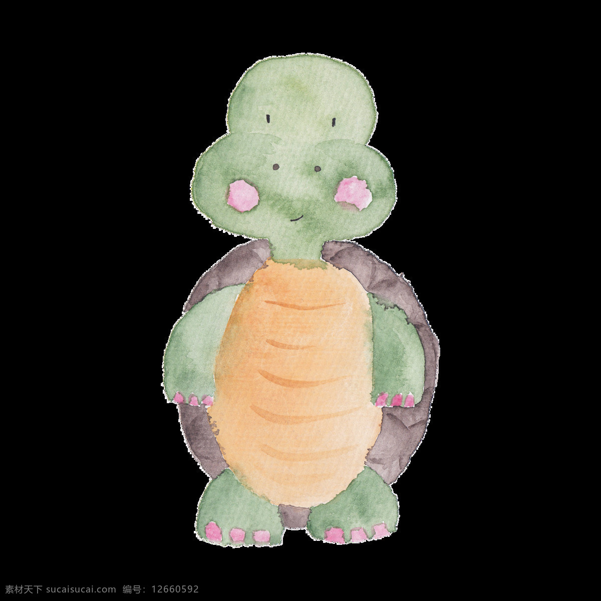 手绘 乌龟 可爱 动物 透明 水彩 透明素材 免扣素材 装饰图案