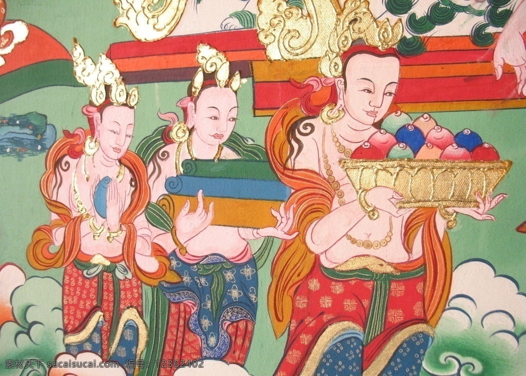 唐卡 绘画 菩萨 图 美术 艺术 细节 美术绘画 文化艺术