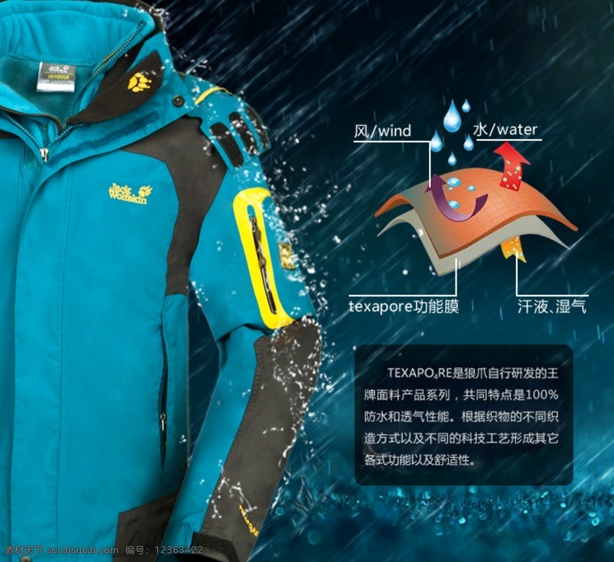 冲锋 衣 防水 效果图 冲锋衣 防水效果图 防水冲锋衣 下雨 雨滴 中文模板 网页模板 源文件