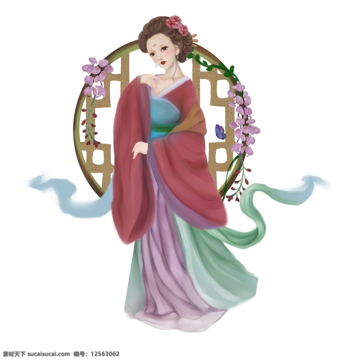 闺中女子 古代 古风 窗棂 小清新 治愈 花园
