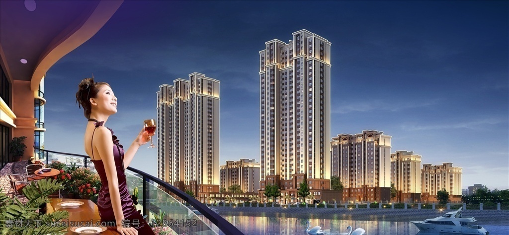高端 别墅区 大气 房地产 商业 海报 高端别墅区 大气房地产 商业海报 商业楼盘 郧阳湾 高端设计
