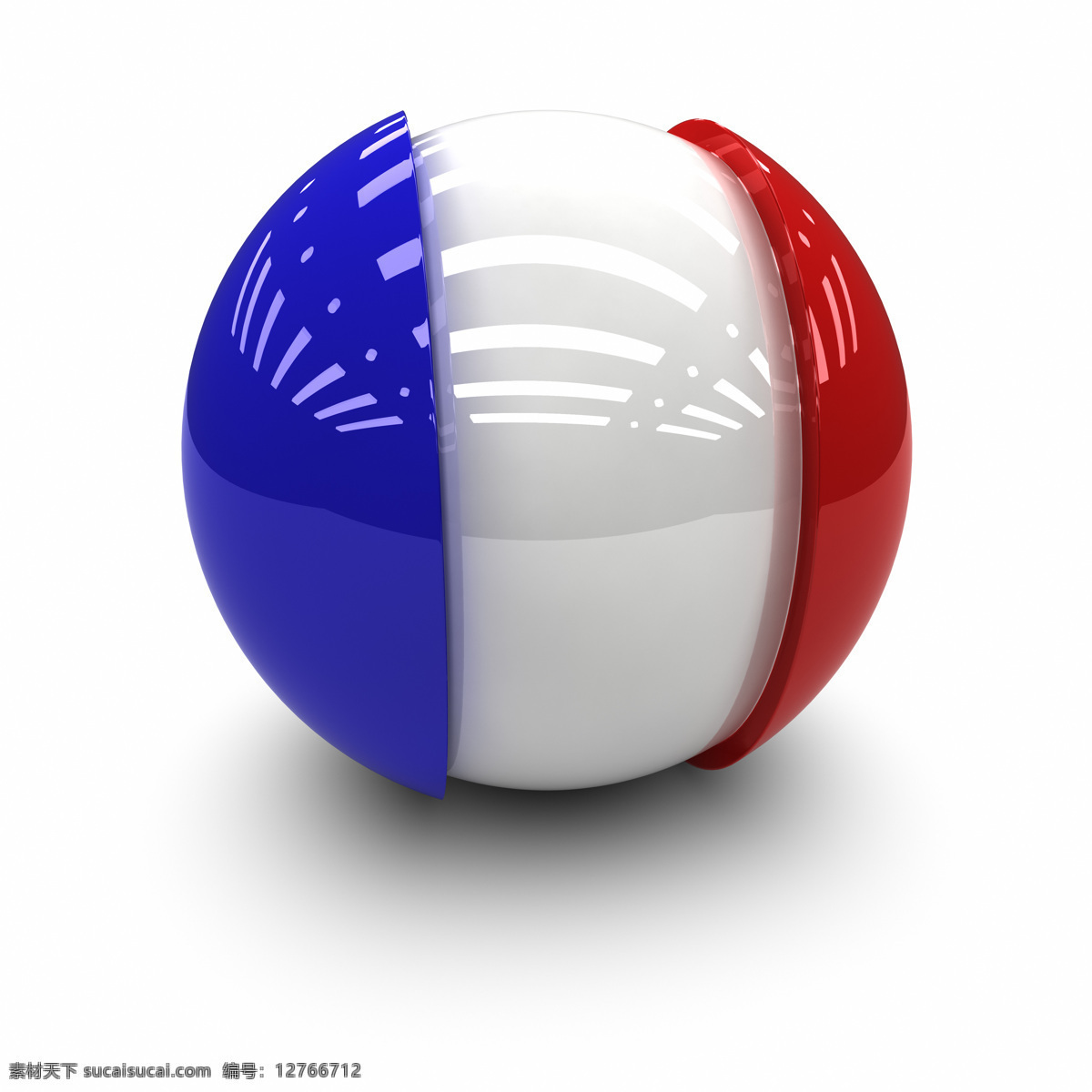 法国国旗 3d球体国旗 质感 国旗 各国国旗 旗帜 3d设计