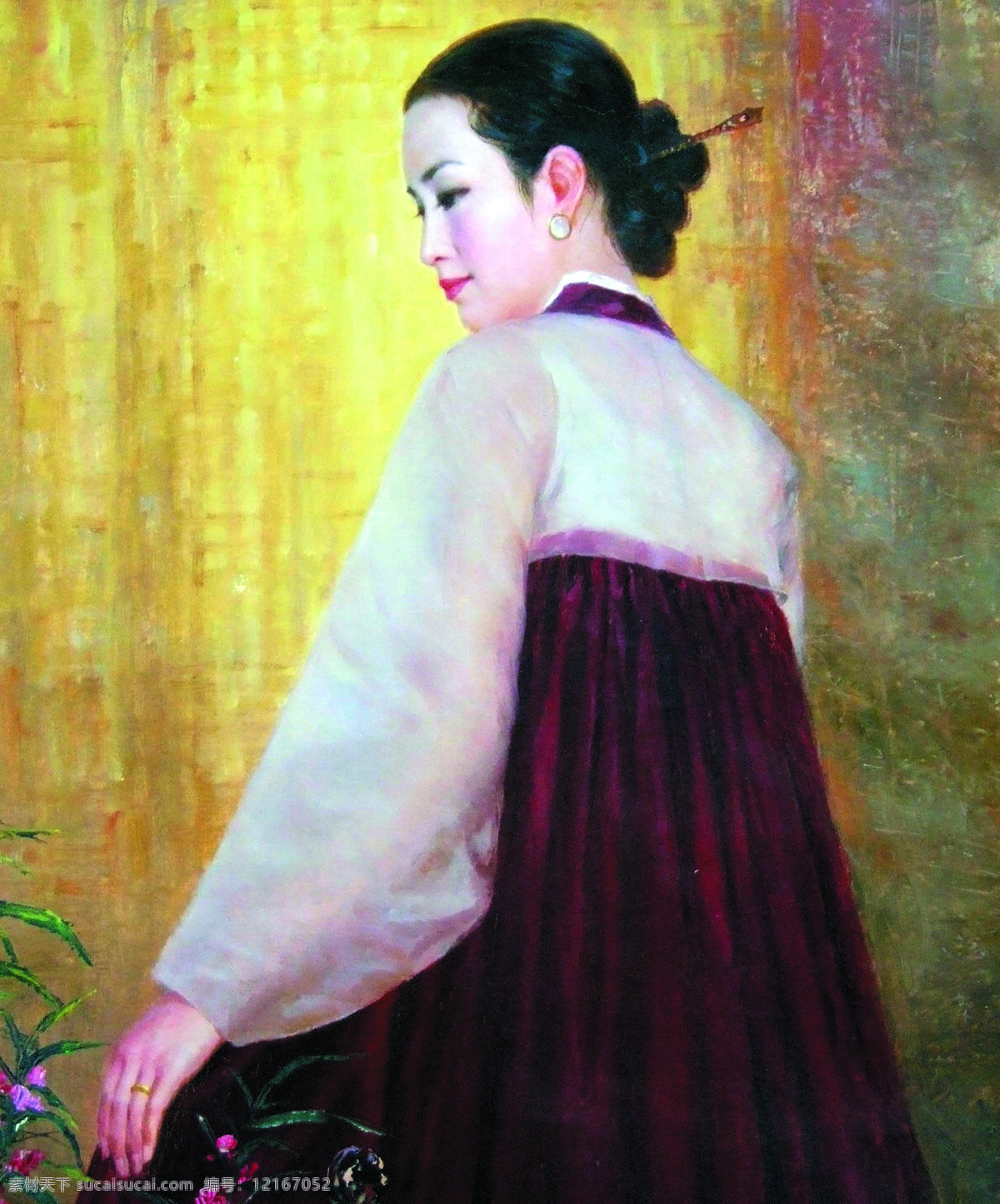 妇女 花朵 绘画书法 美术 女人 女子 人物画 人物油画 人物 油画 设计素材 模板下载 油画艺术 油画作品51 文化艺术 节日素材 五一劳动节