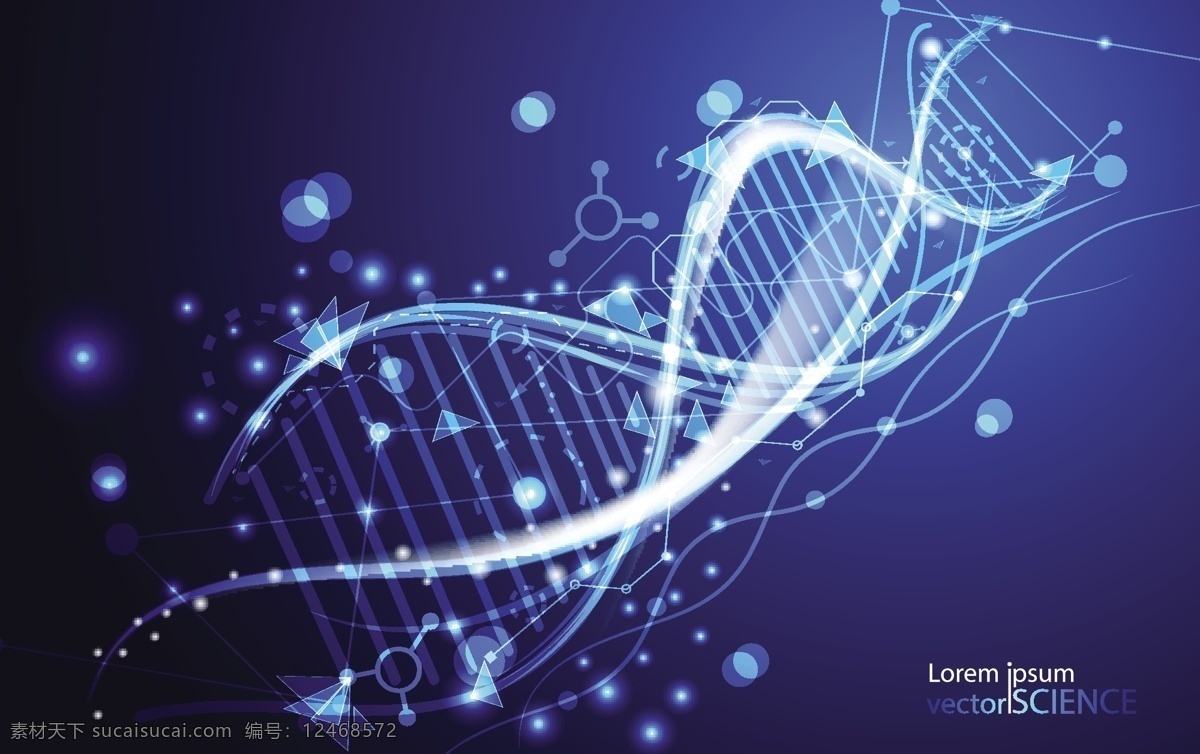基因链 科技 蓝色 背景 海报 医疗科技 矢量类 买图 生活百科 医疗保健