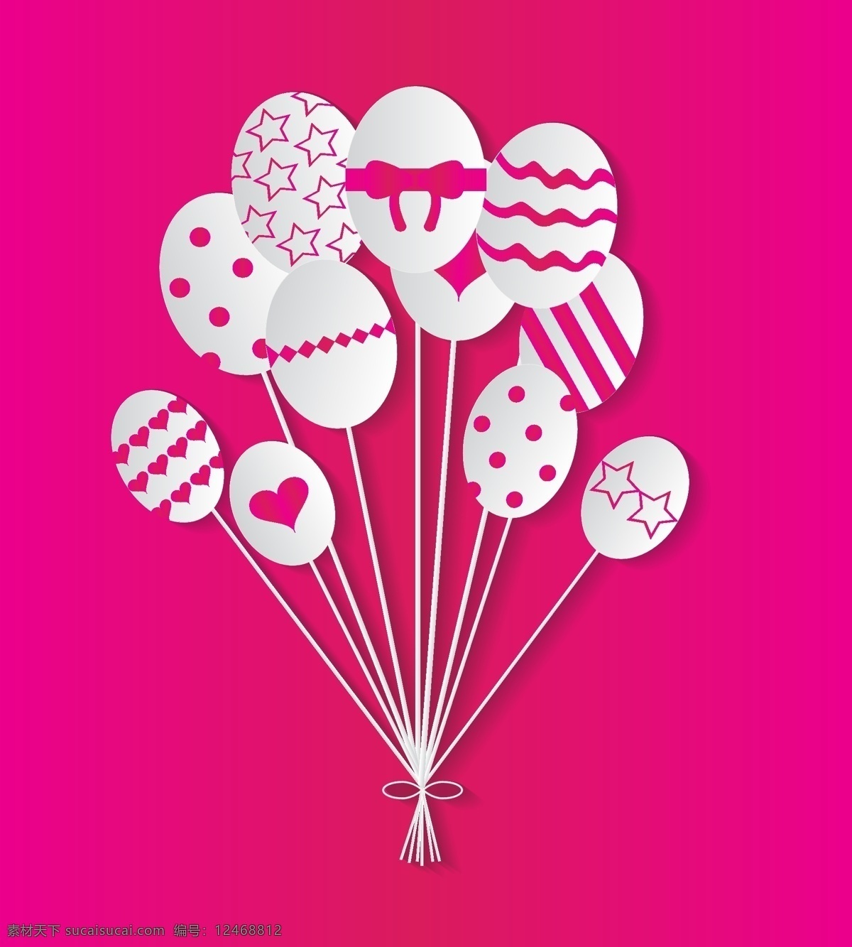 爱情 彩色 插画 节日 立体 气球 情人节 时尚