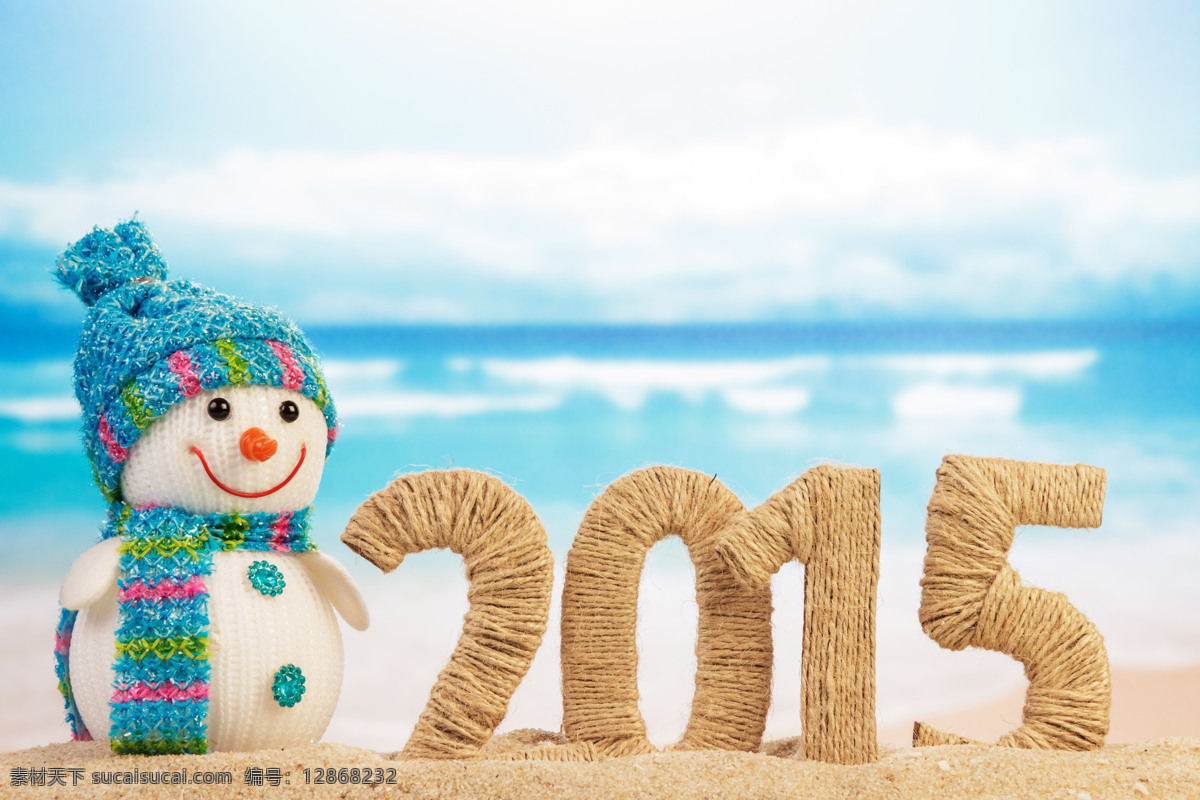 沙滩 上 2015 小雪 人 小雪人 海滩 麻线2015 创意2015 自然风景 书画文字 文化艺术 白色