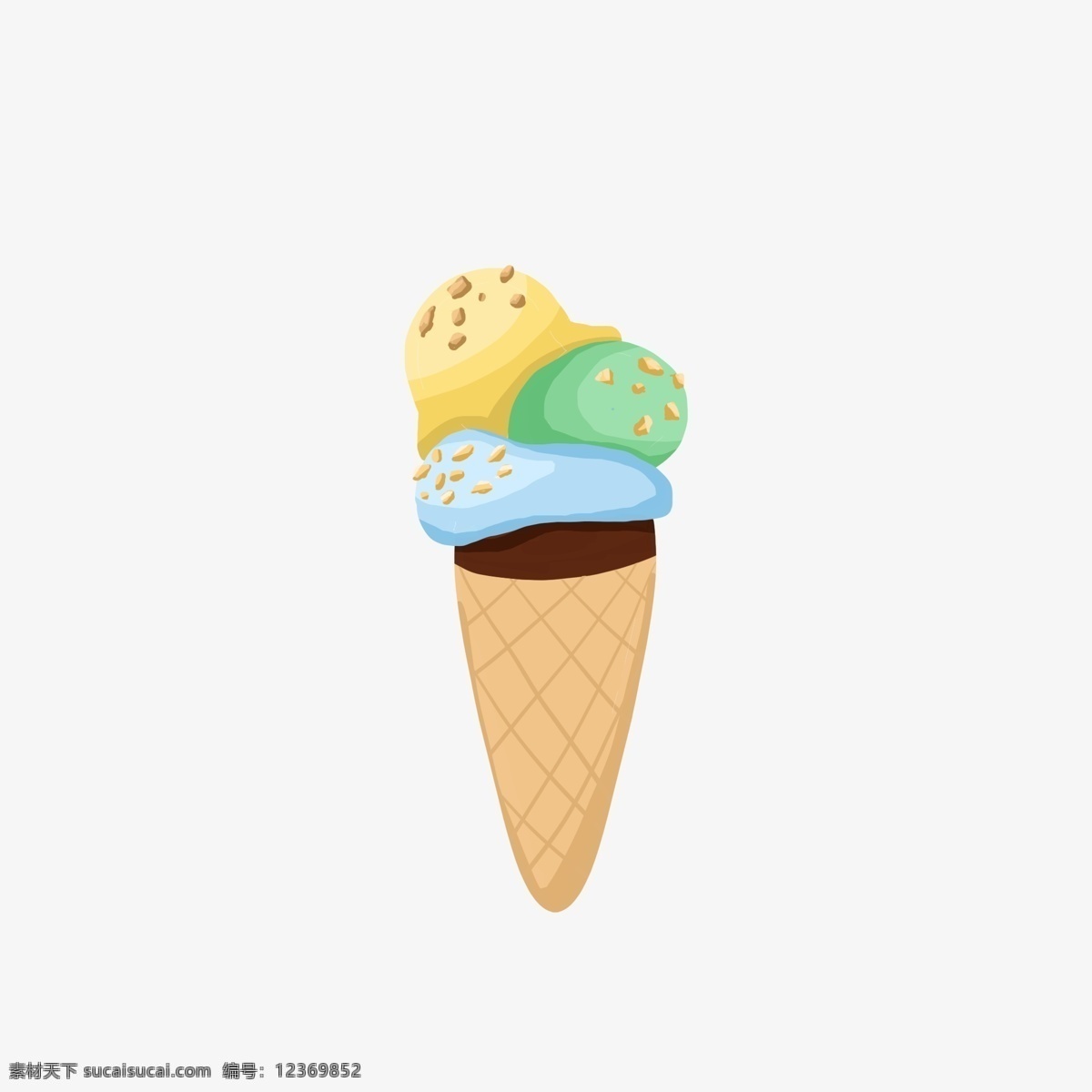 简约 手绘 冰 激 淋 雪糕 免 抠 元素 冷饮 冰激淋 海报 插画 黄色 蓝色 绿色 脆皮 巧克力色 美食 食物