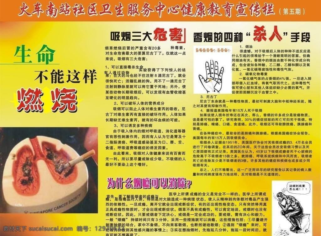 戒烟 健康教育 宣传栏 肺 展板模板 戒烟健康教育 戒烟日 生命燃烧 烟瘾 矢量 其他展板设计